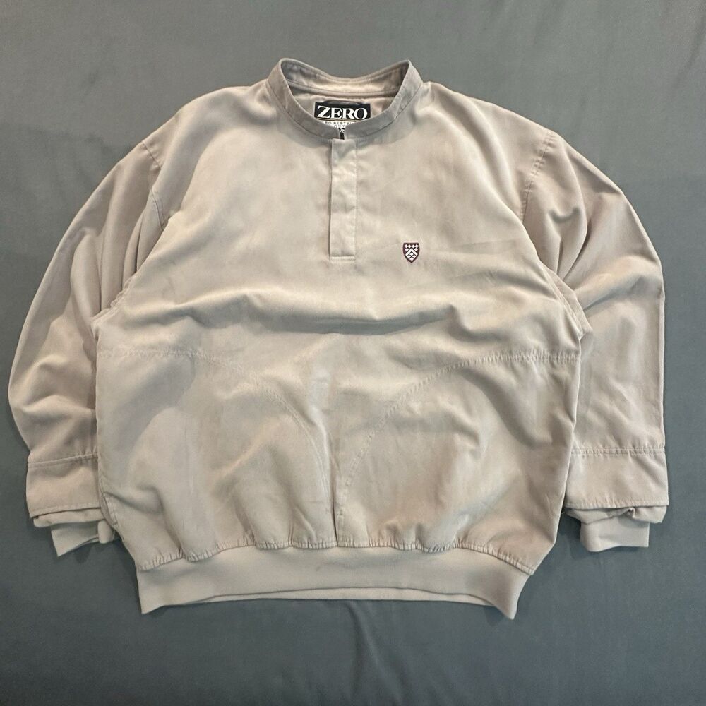 Zero Restriction Jacket Mens XL Snap Button Beige Submicrofiber Golf Pullover
